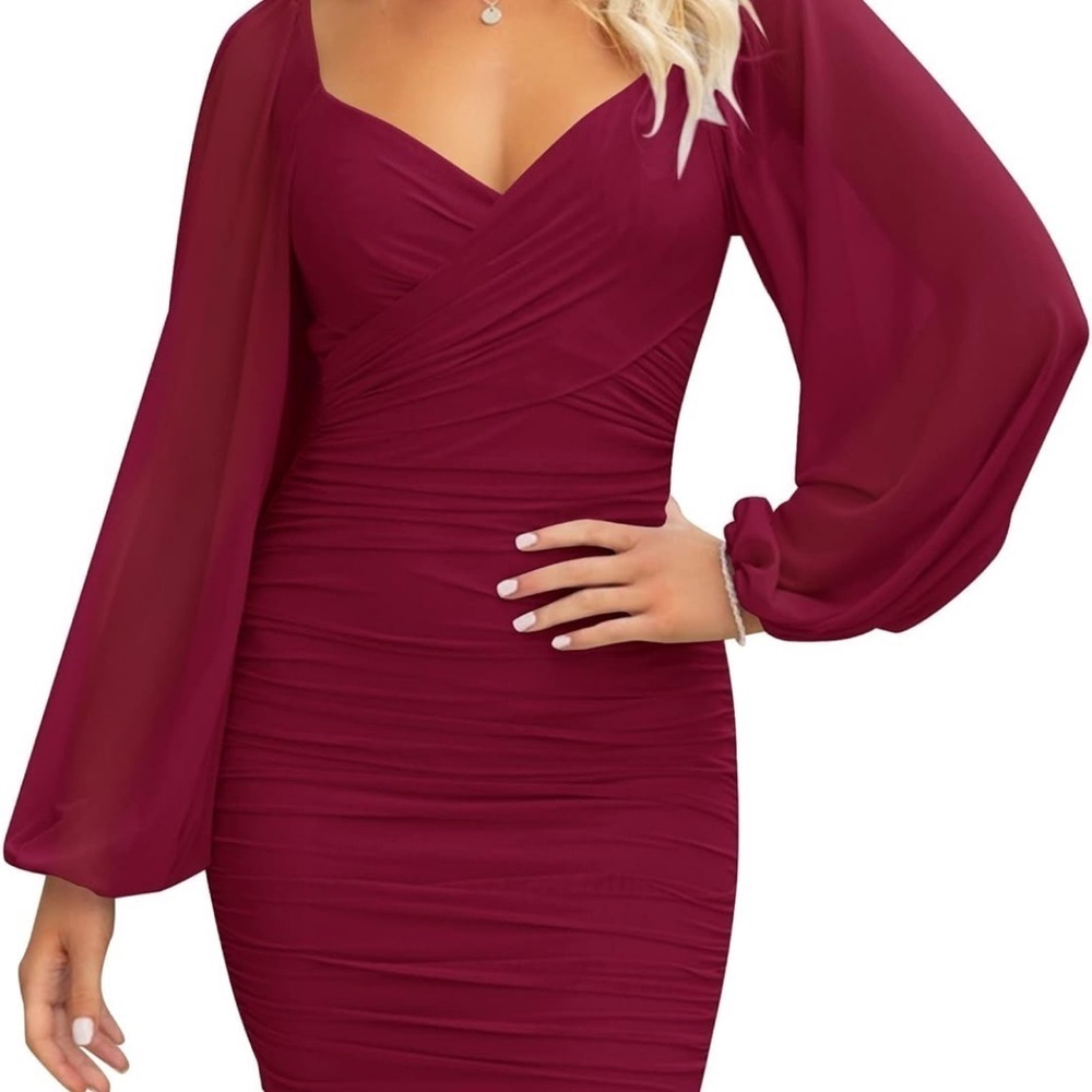 ZESICA Elegant Red Women's Dress